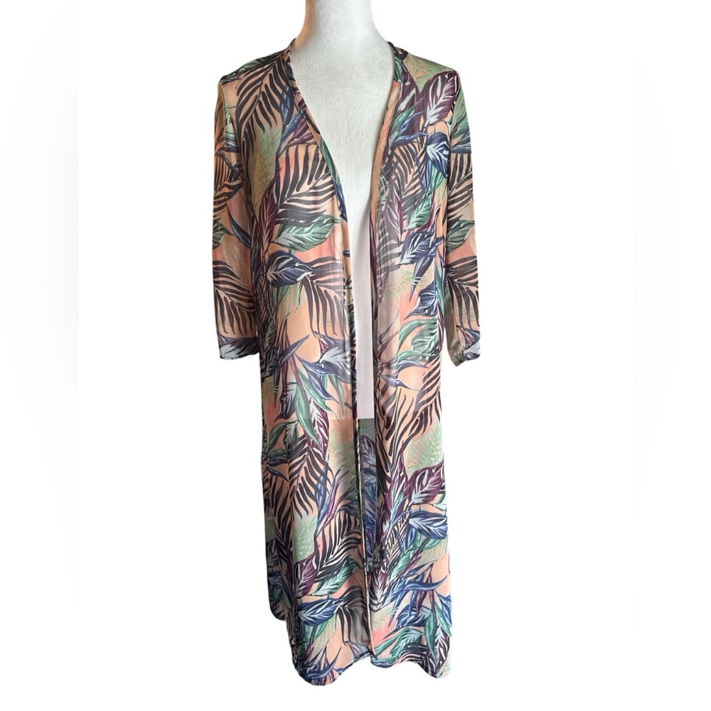 Show Me Your Mumu Karmyn Cape Palm Funday Duster Sz S - Picture 2 of 5